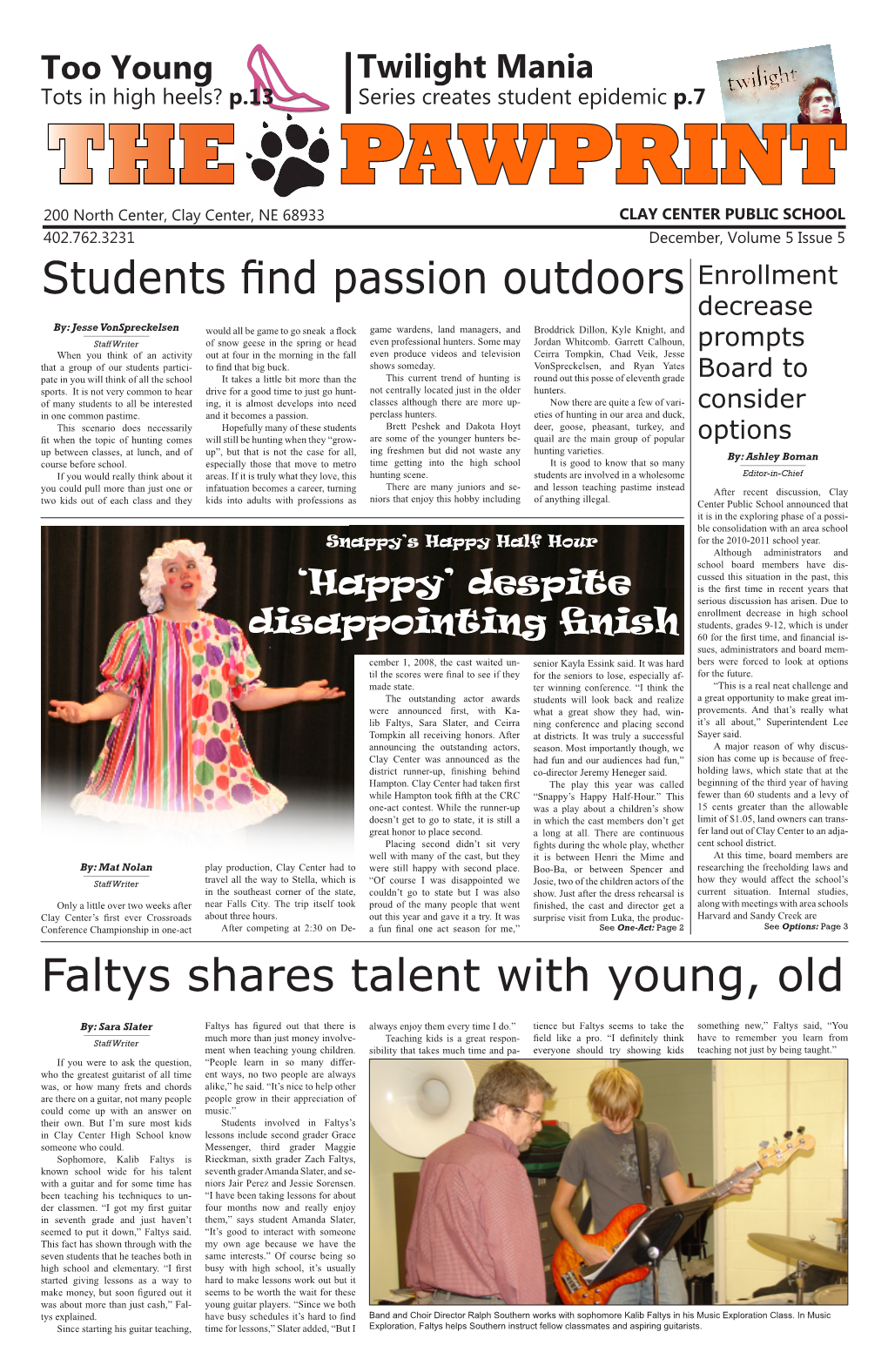 Faltys Shares Talent with Young, Old