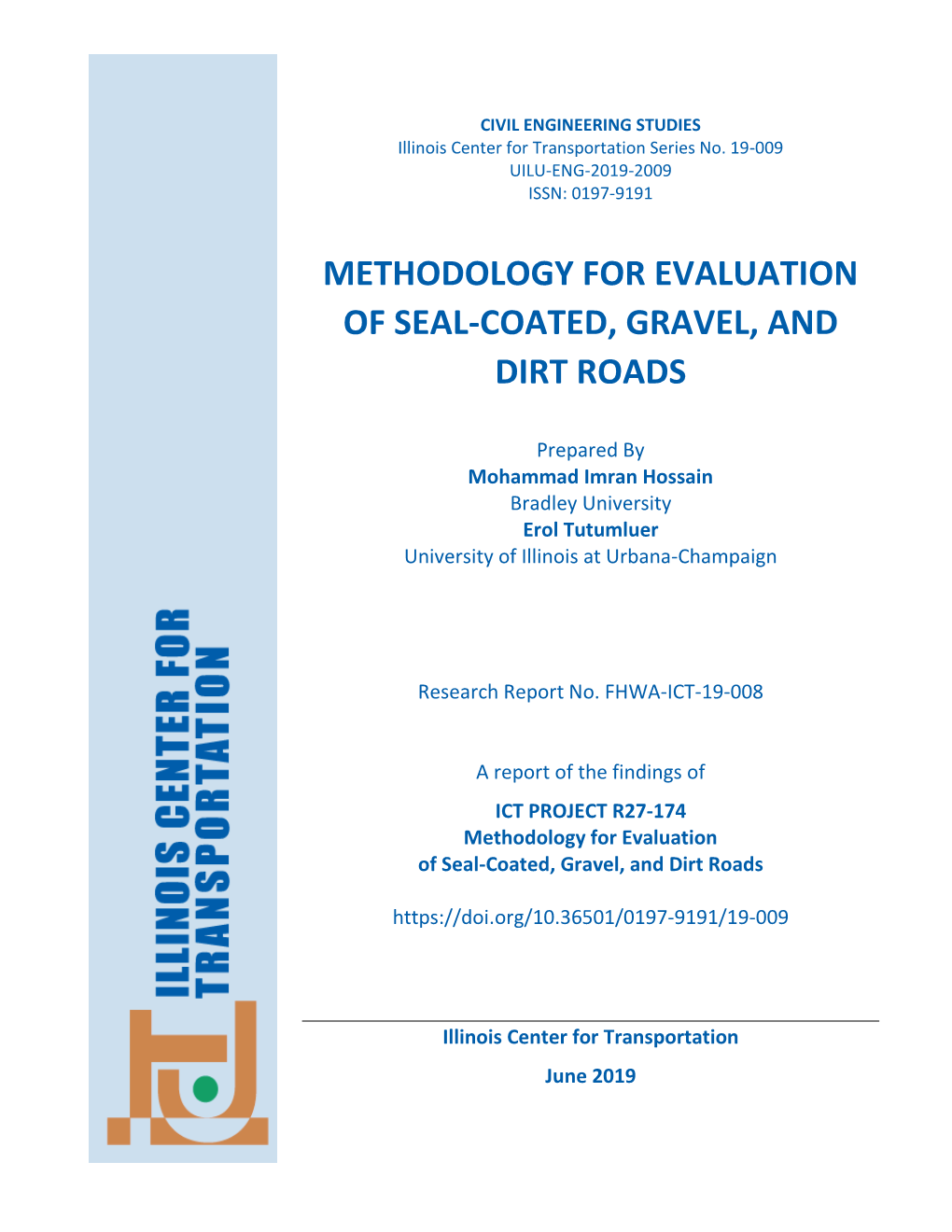 R27-174: Methodology for Evaluation of Seal-Coated, Gravel, and Dirt Roads