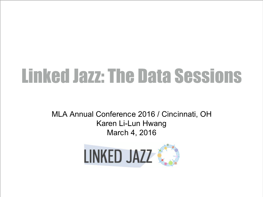 MLA Annual Conference 2016 / Cincinnati, OH Karen Li-Lun Hwang March 4, 2016 Background