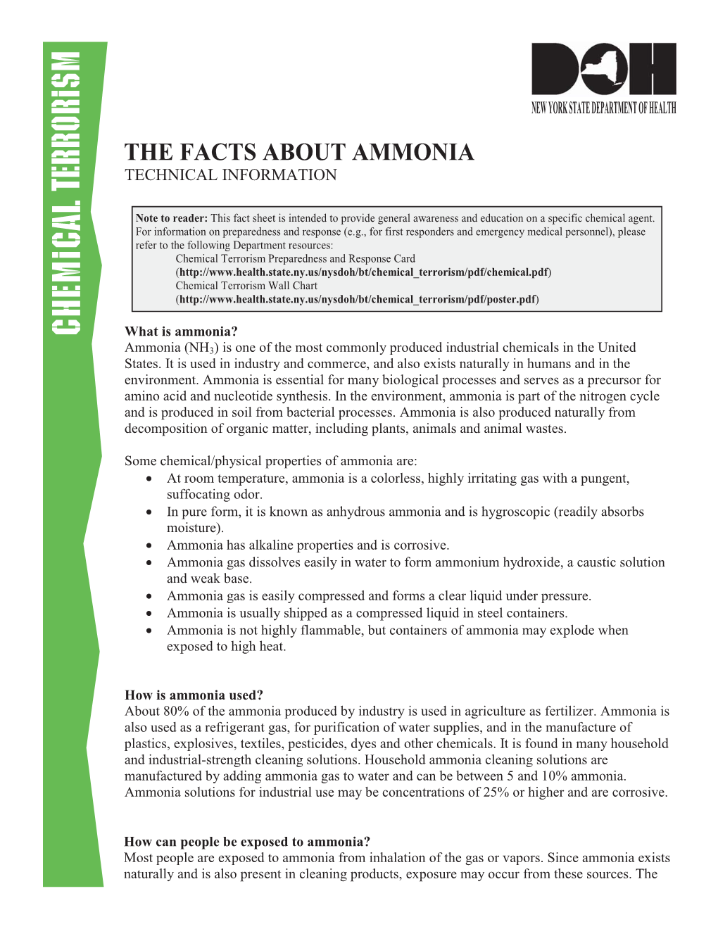 The Facts About Ammonia Technical Information