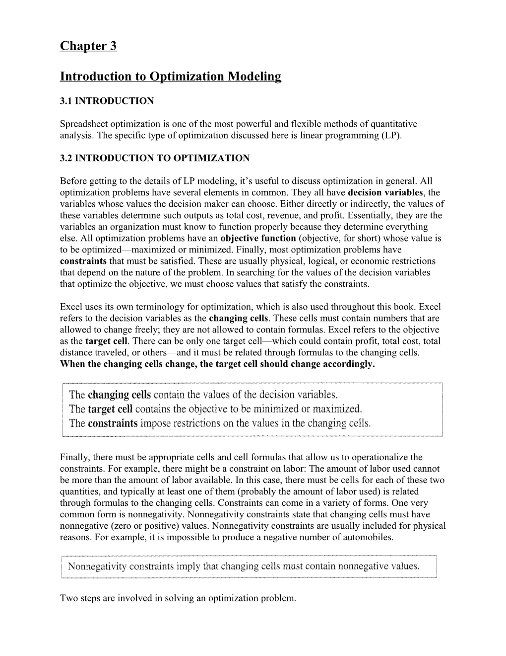 Introduction to Optimization Modeling