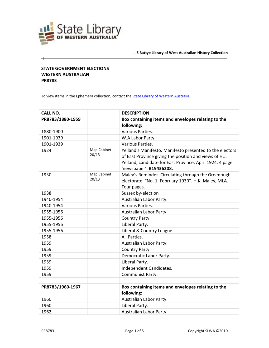 State Government Elections Western Australian Pr8783