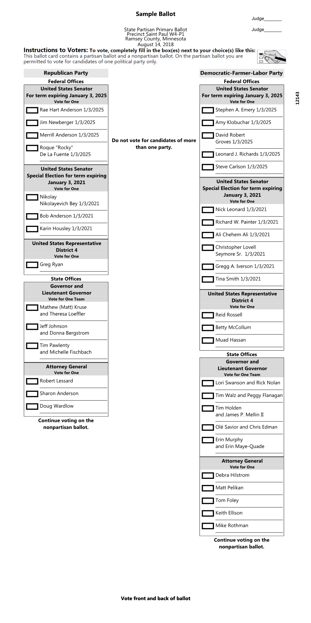 Sample Ballot Read Both Sides of the Ballot