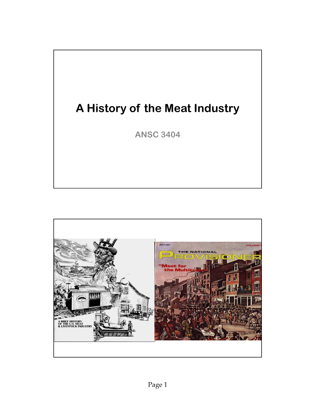 A History of the Meat Industry