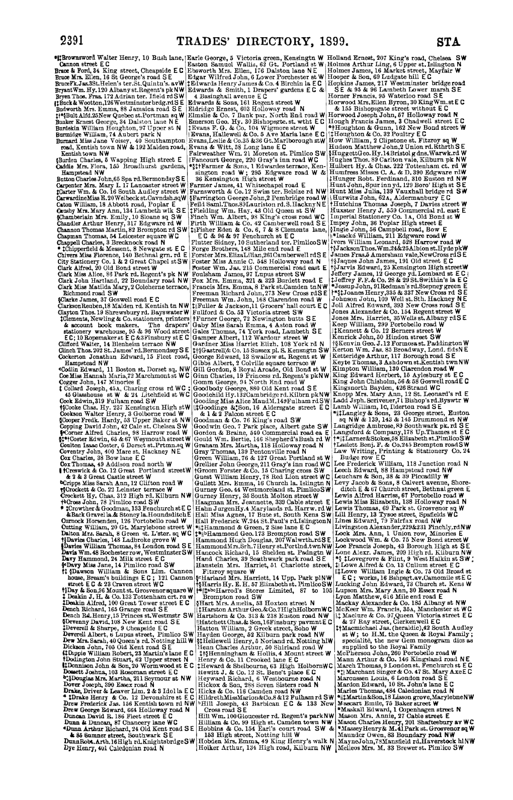 Trades' Directory, 1899