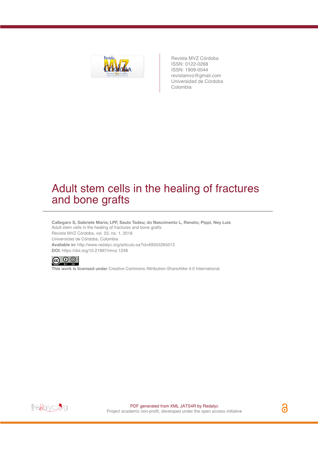 Adult Stem Cells in the Healing of Fractures and Bone Grafts