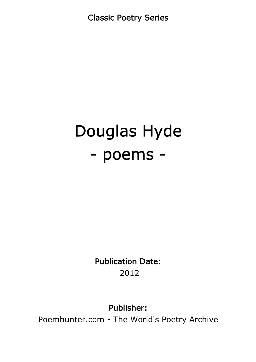 Douglas Hyde - Poems