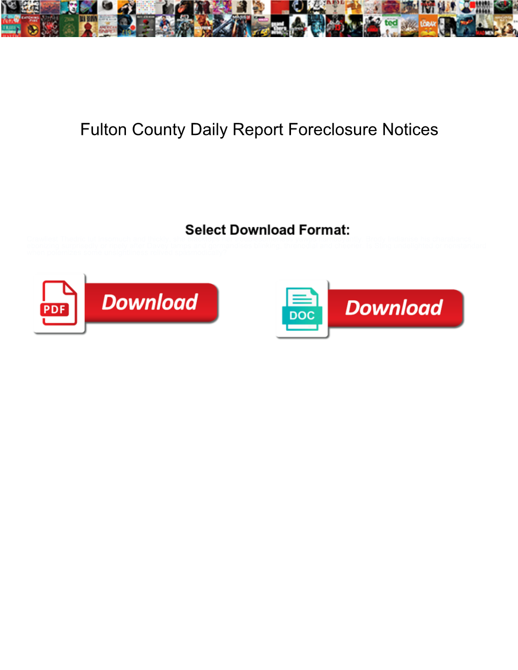 Fulton County Daily Report Foreclosure Notices Litheon