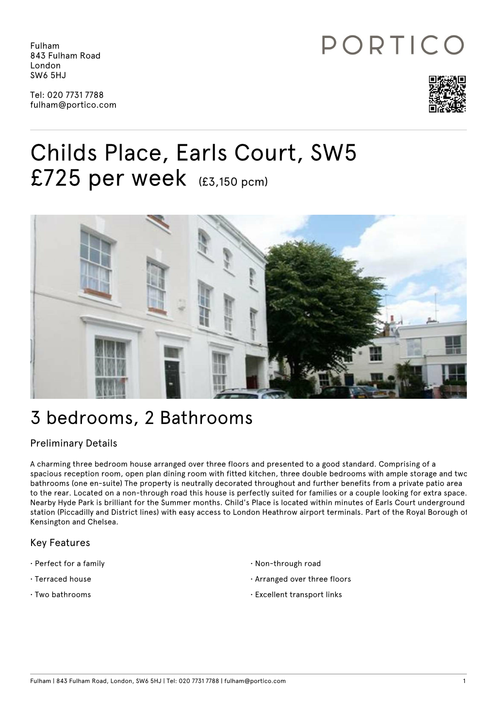 Childs Place, Earls Court, SW5 £725 Per Week