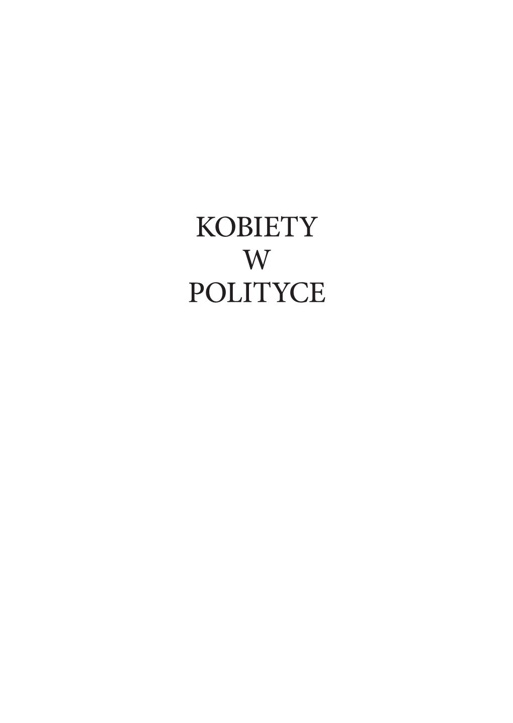 Kobiety W Polityce