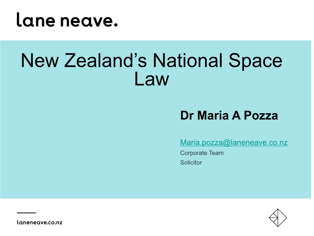 New Zealand's National Space