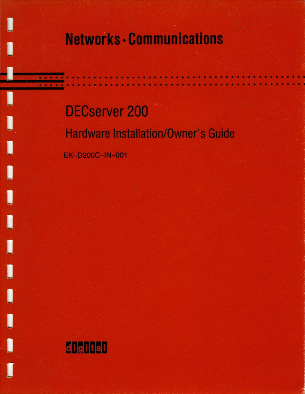 Decserver 200 Hardware Installation/Owner's Guide Order No