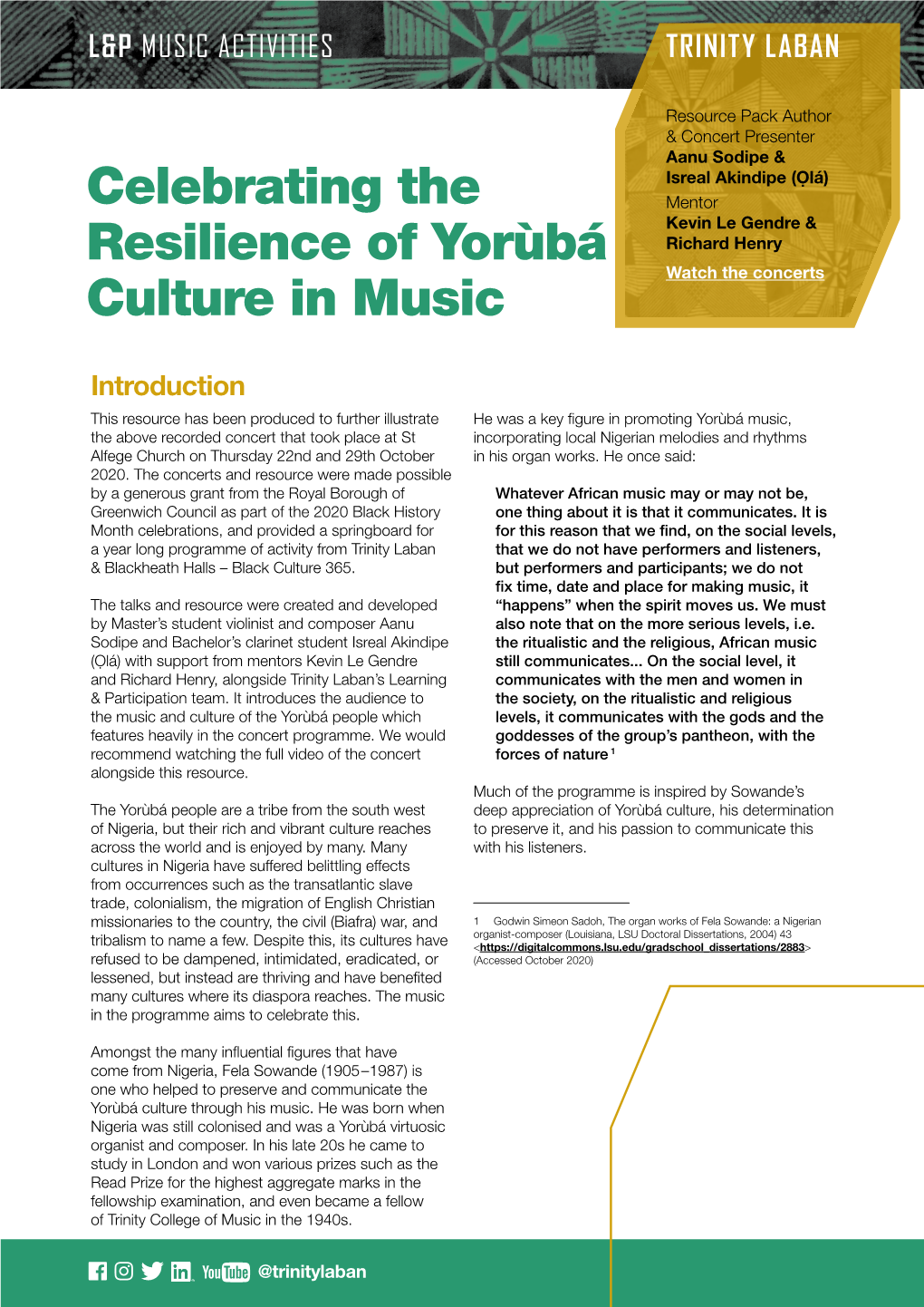 Celebrating the Resilience of Yorùbá Culture in Music