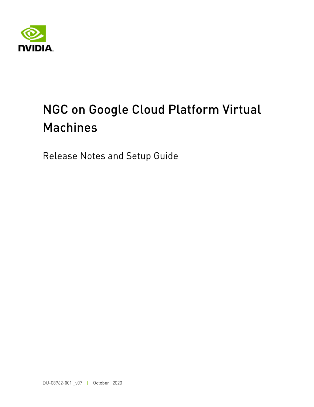 NGC on Google Cloud Platform Virtual Machines