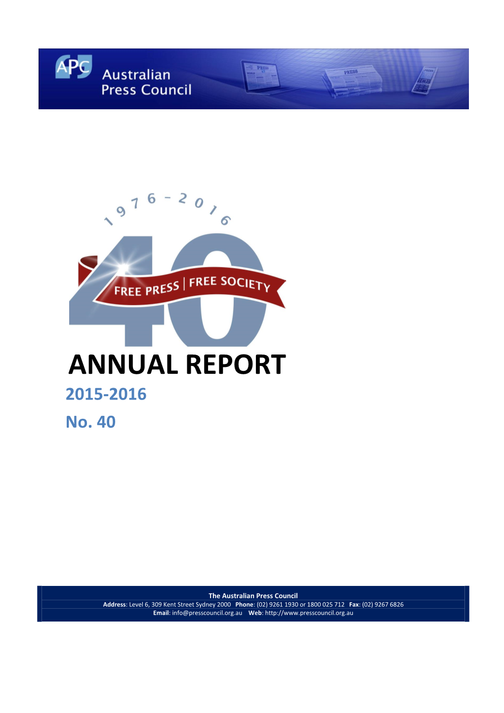 ANNUAL REPORT 2015-2016 No