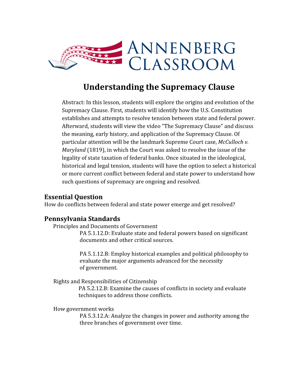 Understanding the Supremacy Clause