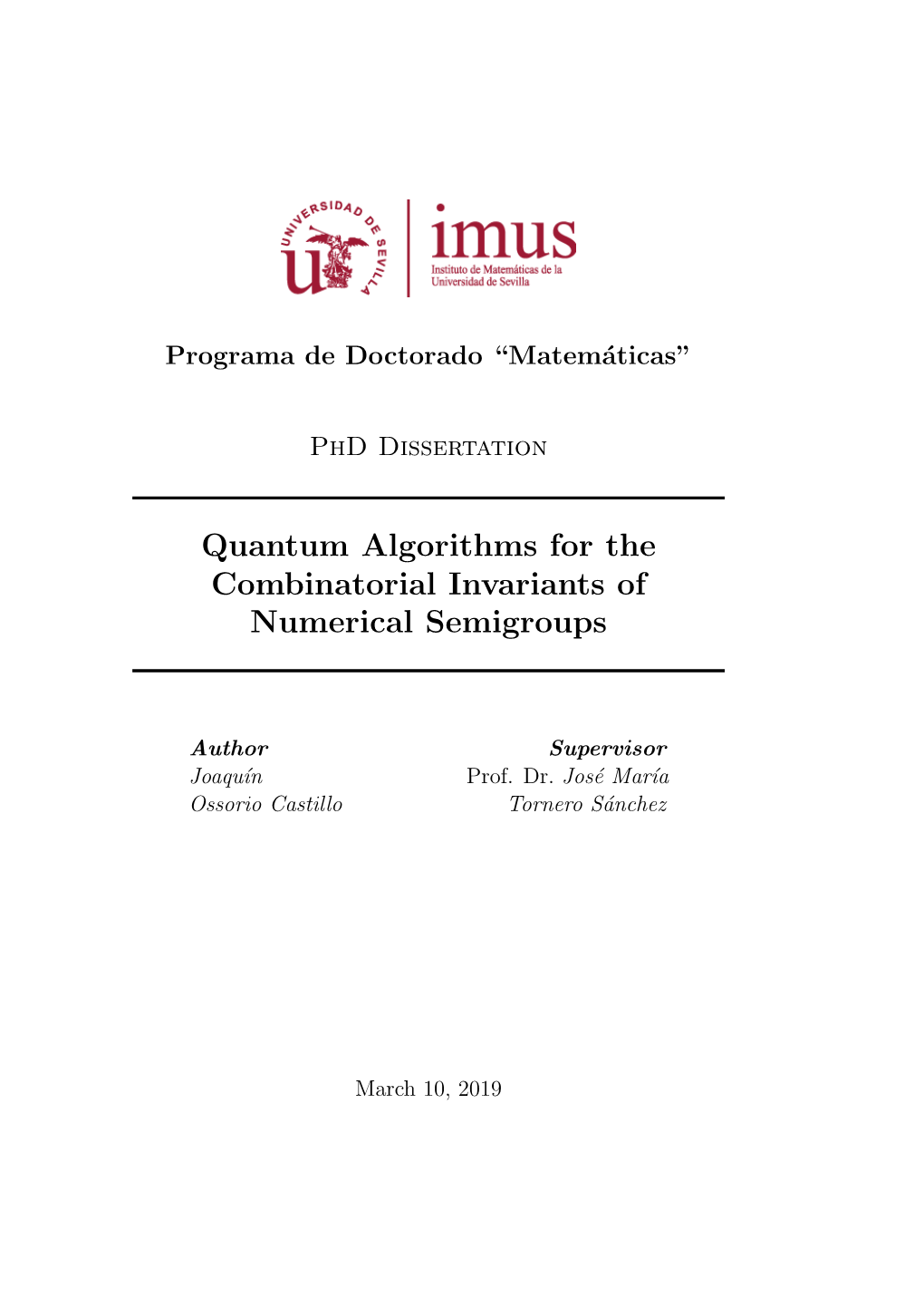 Quantum Algorithms for the Combinatorial Invariants of Numerical Semigroups