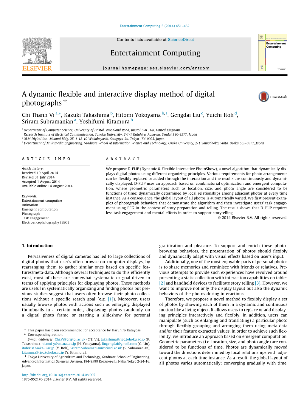 A Dynamic Flexible and Interactive Display Method of Digital Photographs