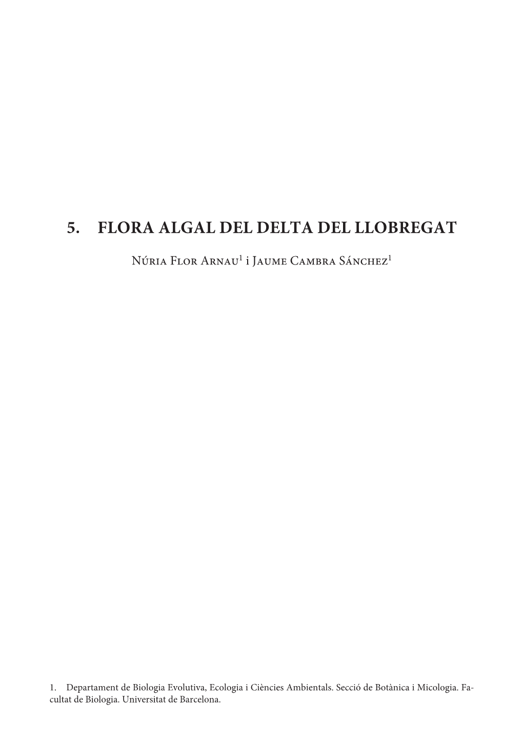 5. Flora Algal Del Delta Del Llobregat