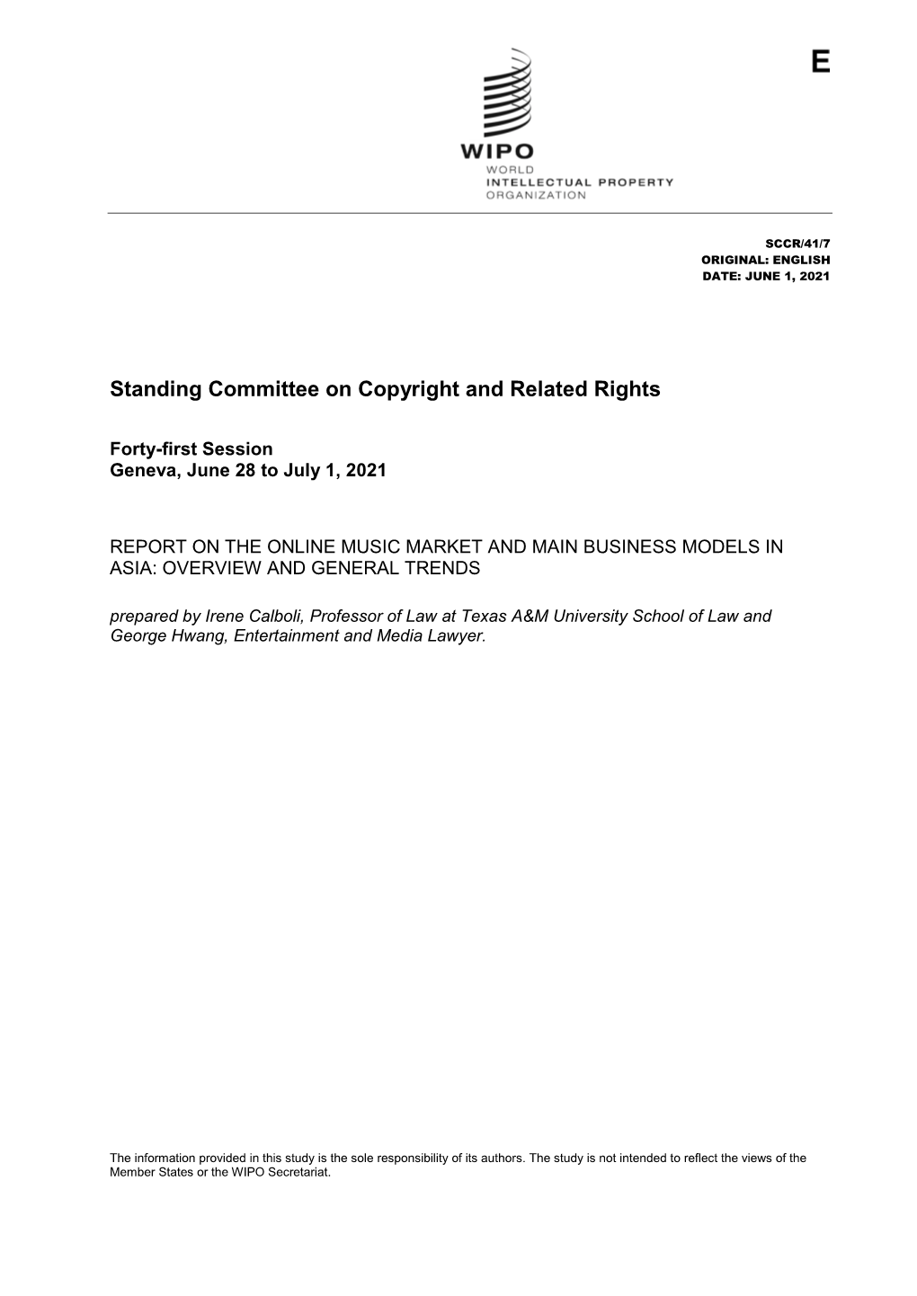 Standing Committee on Copyright and Related Rights