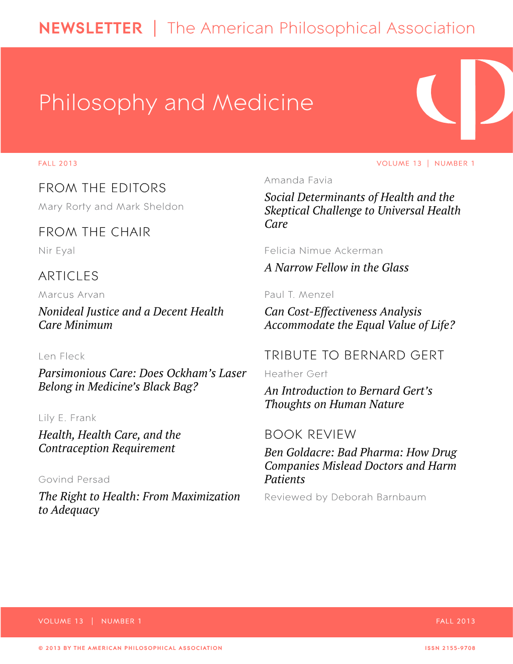 Philosophy and Medicine