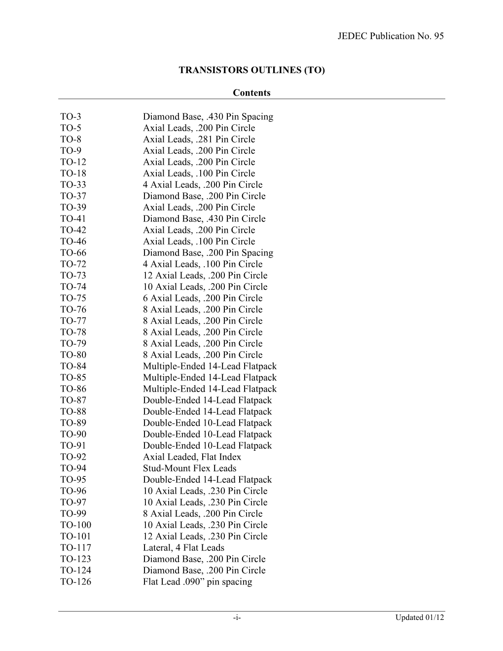 Transistor Standards (Ts)