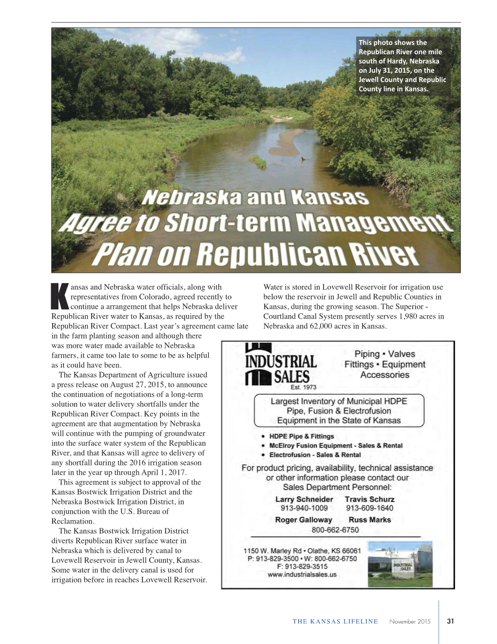 Ansas and Nebraska Water Officials, Along with Representatives From