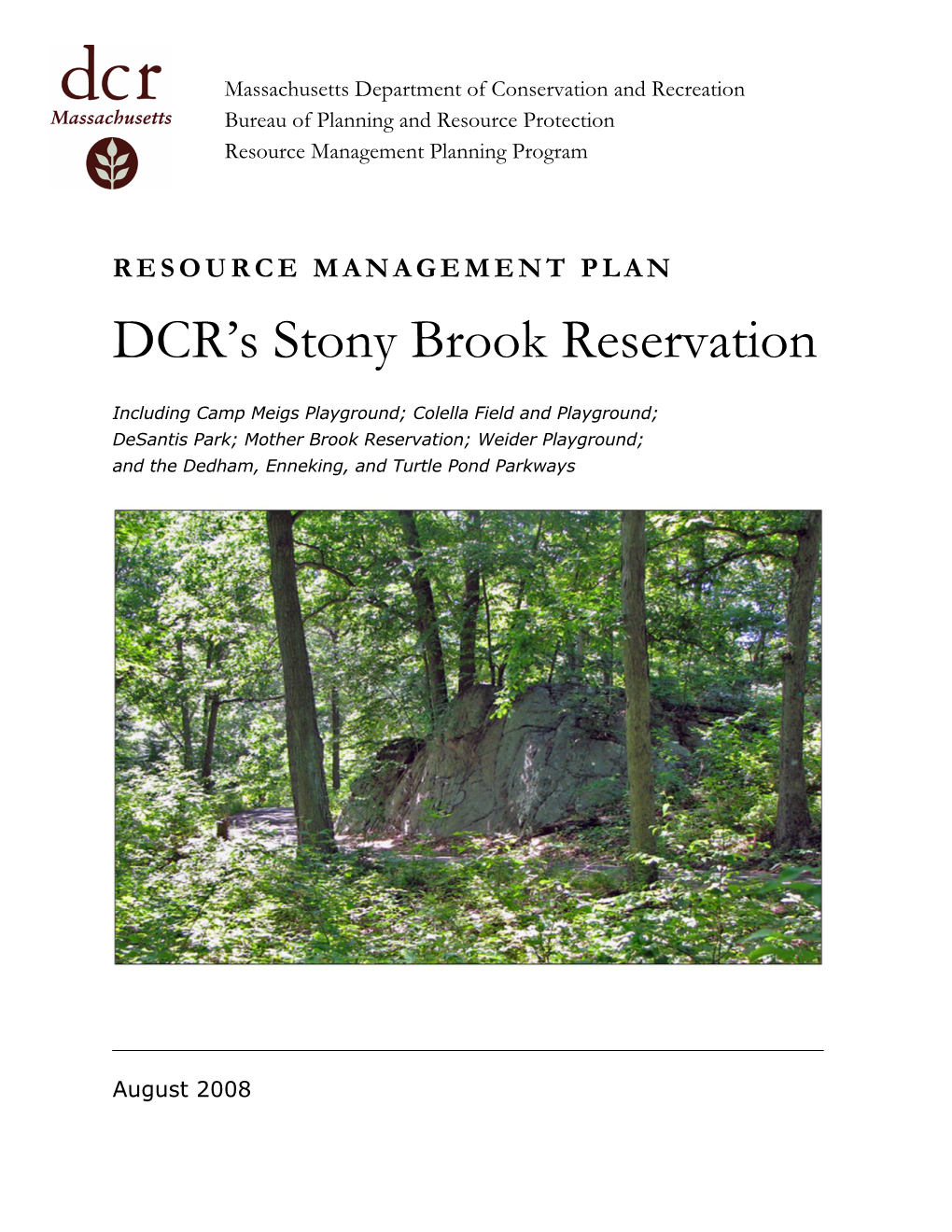 DCR's Stony Brook Reservation