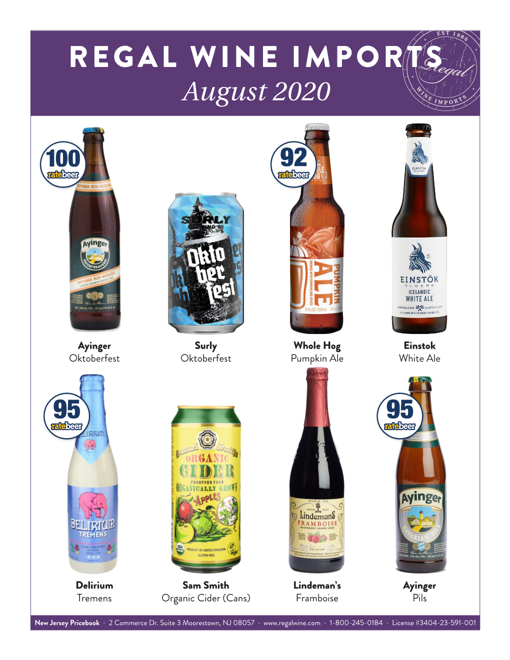 REGAL WINE IMPORTS August 2020