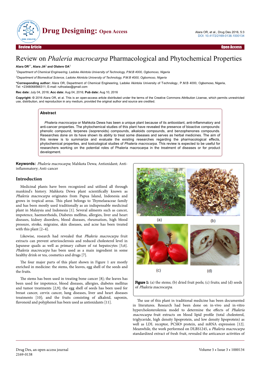 Review on Phaleria Macrocarpa Pharmacological And
