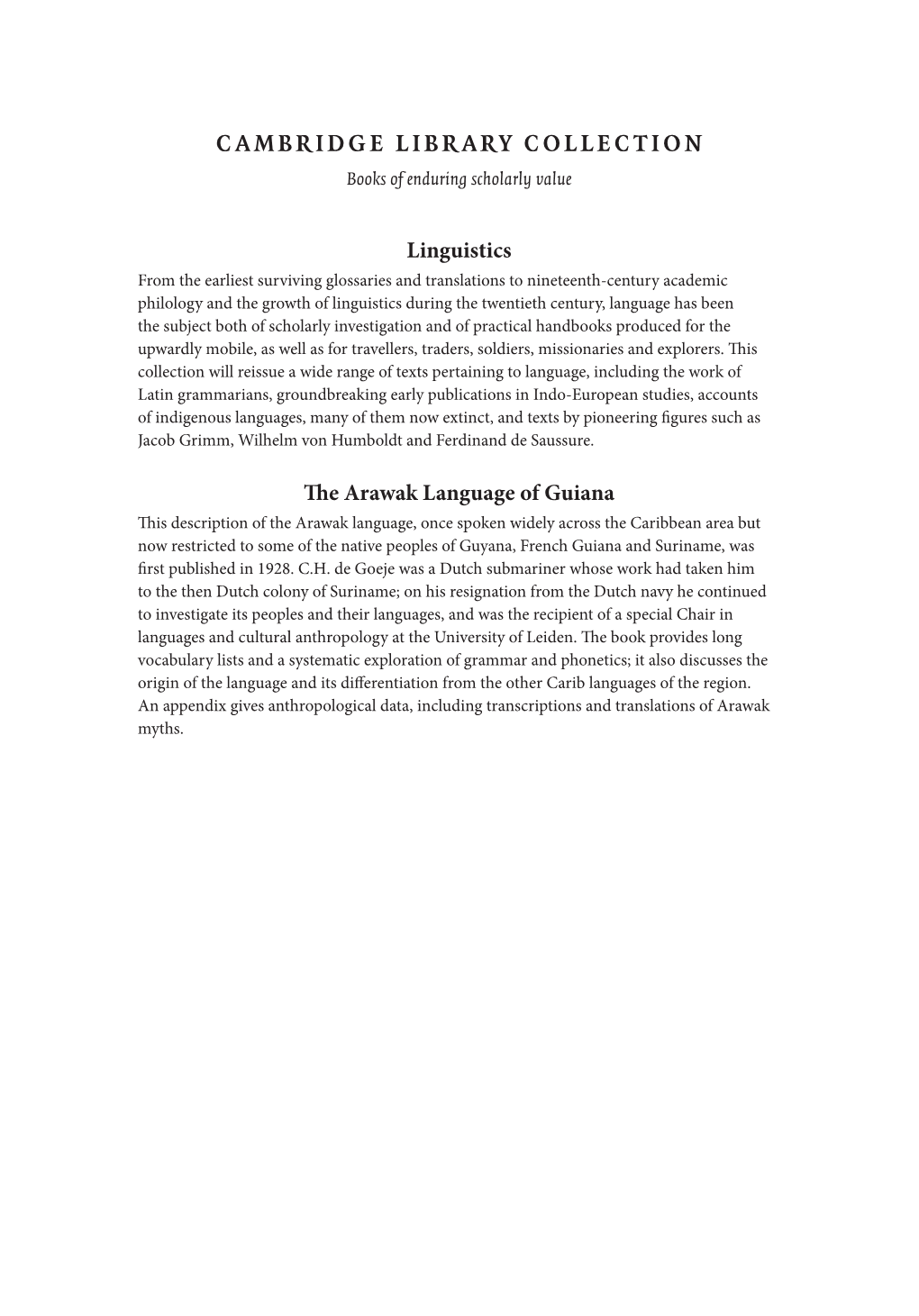 The Arawak Language of Guiana