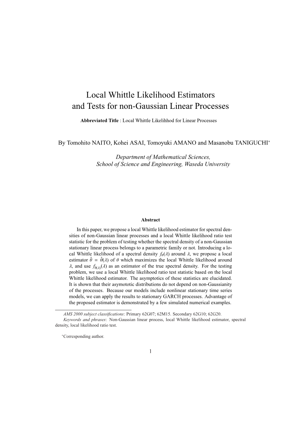 Local Whittle Likelihood Estimators and Tests for Non-Gaussian Linear Processes