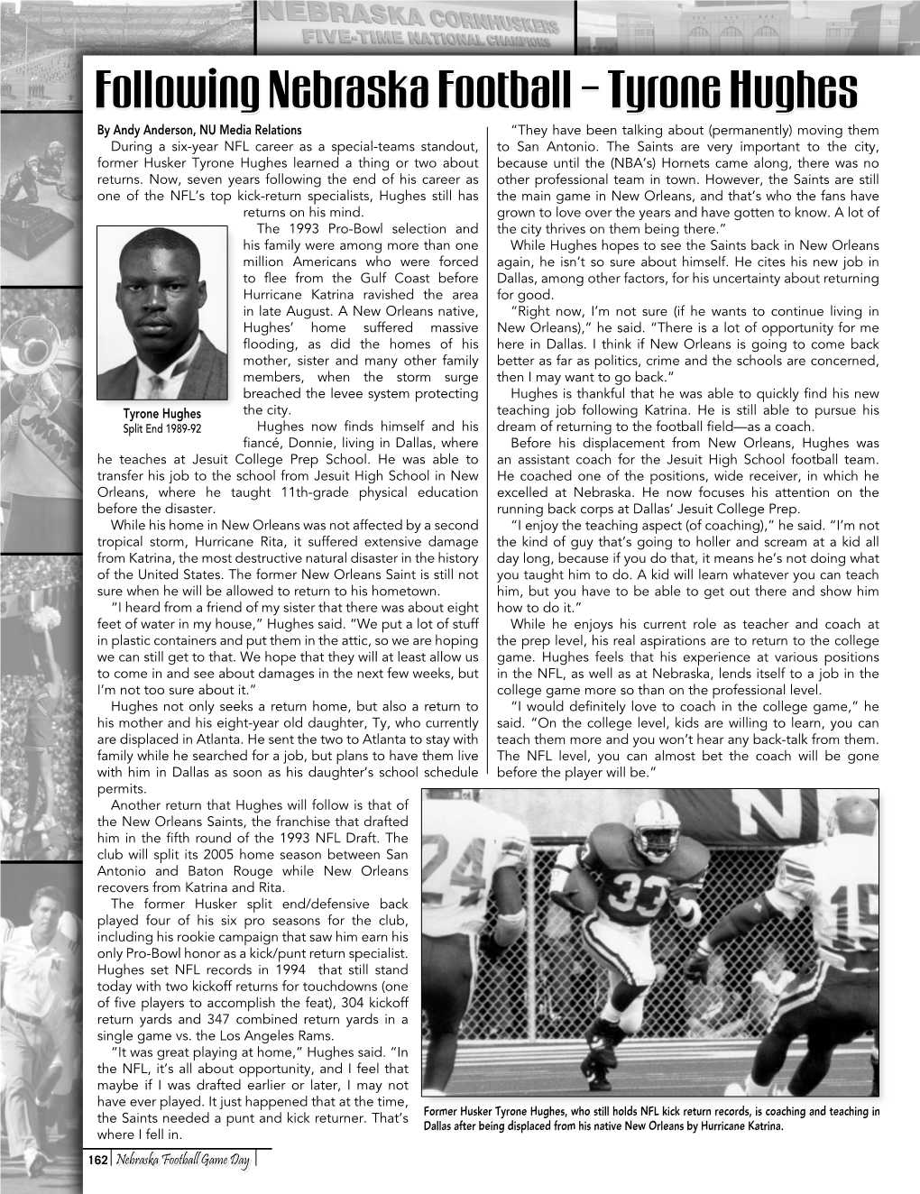 Following Nebraska Football – Tyrone Hughes