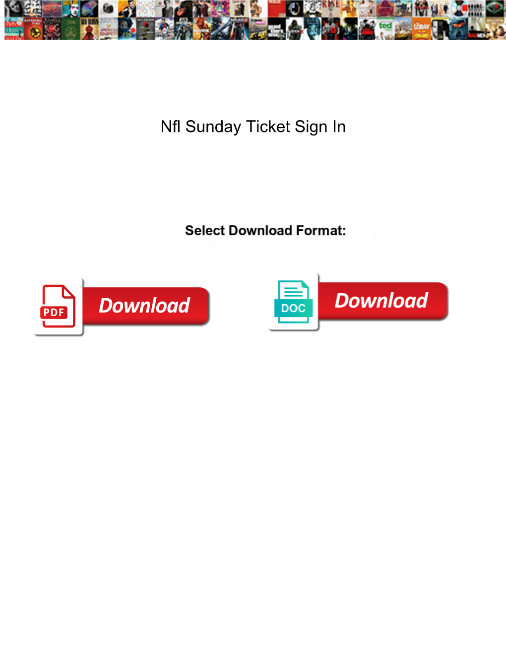 Nfl Sunday Ticket Sign In