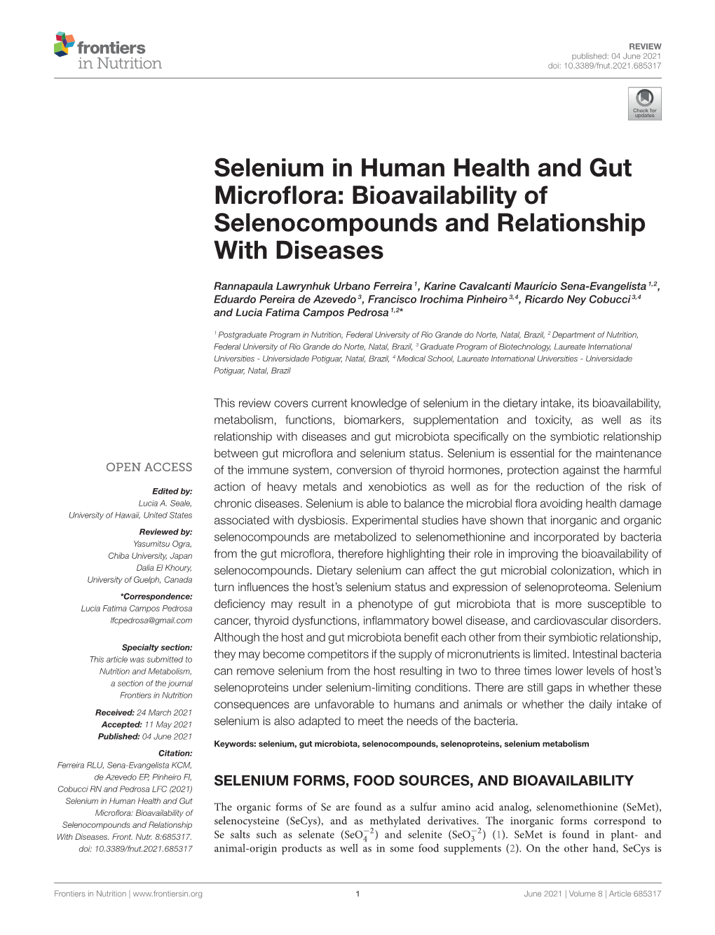 Selenium in Human Health and Gut Microflora