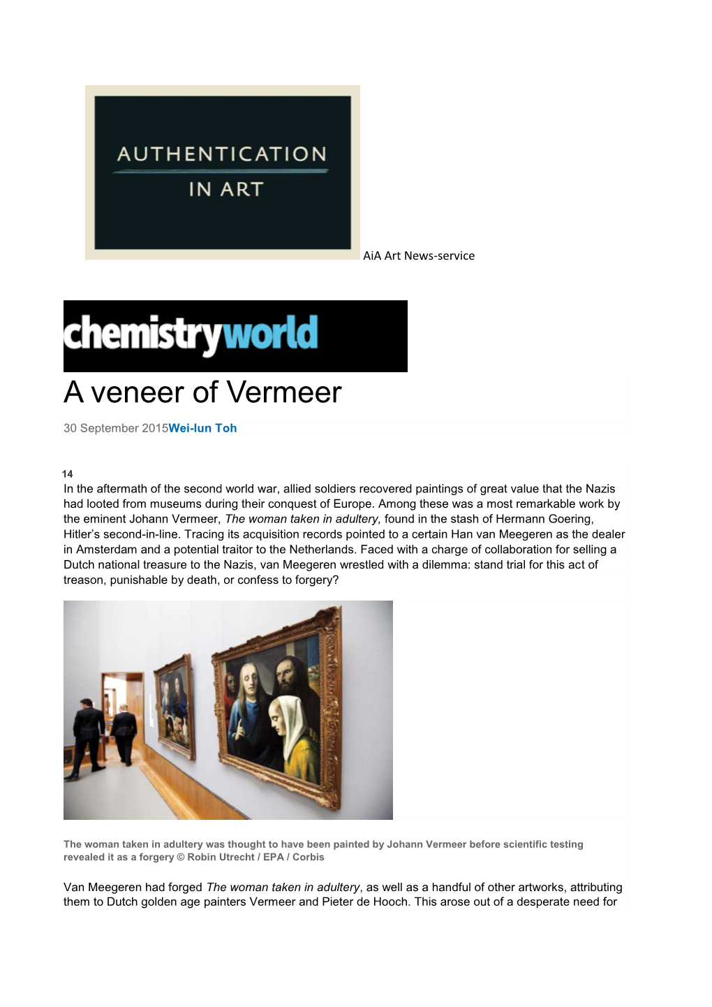 A Veneer of Vermeer – Chemistryworld