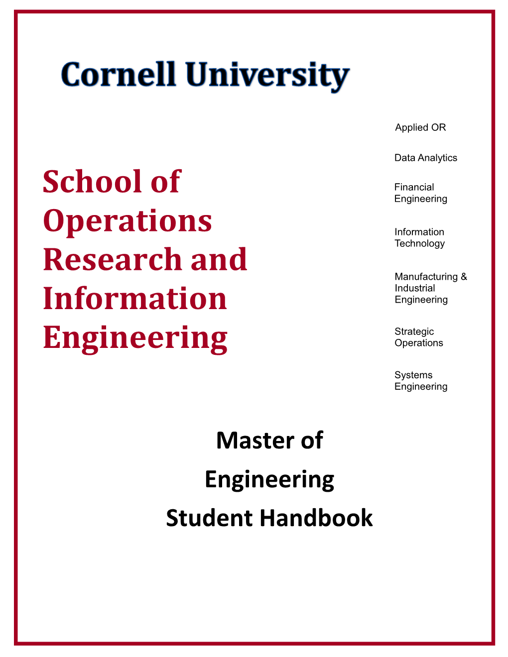 Master of Engineering Student Handbook