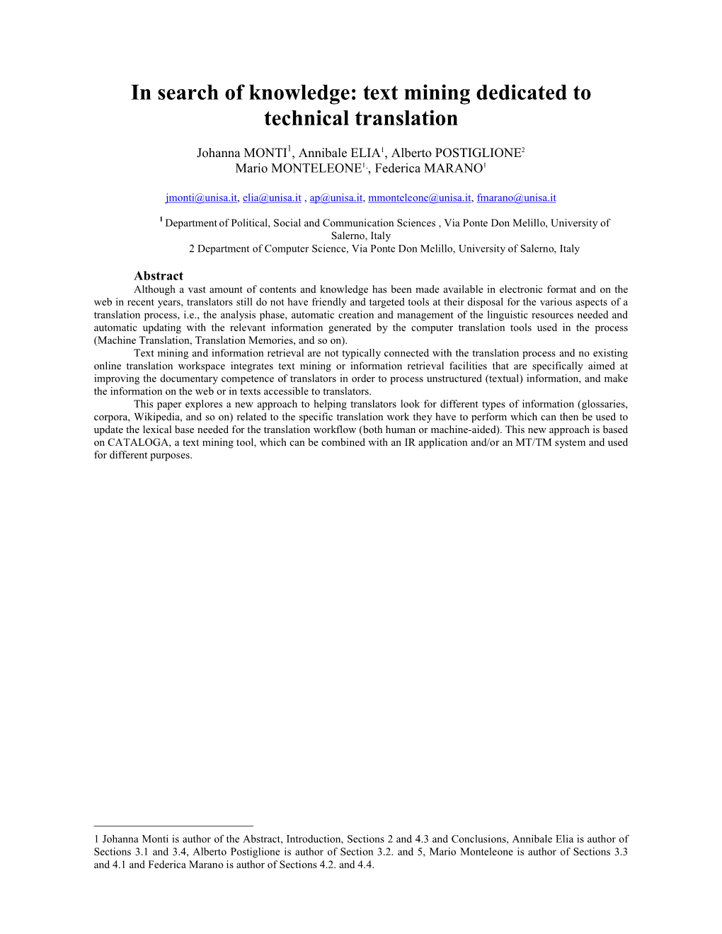 Text Mining Dedicated to Technical Translation