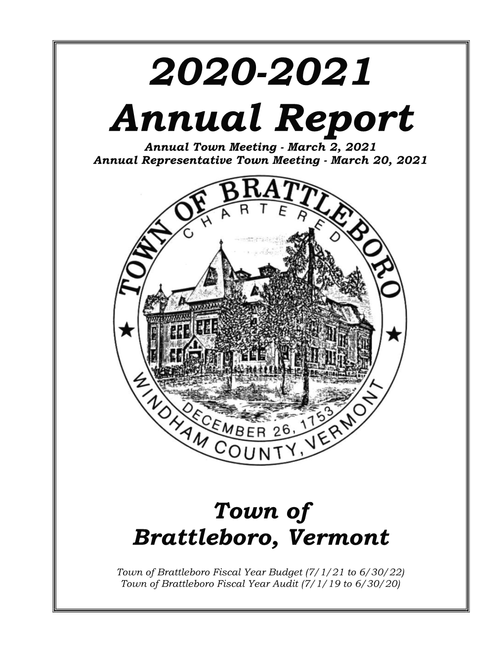 2020-2021 Town Report