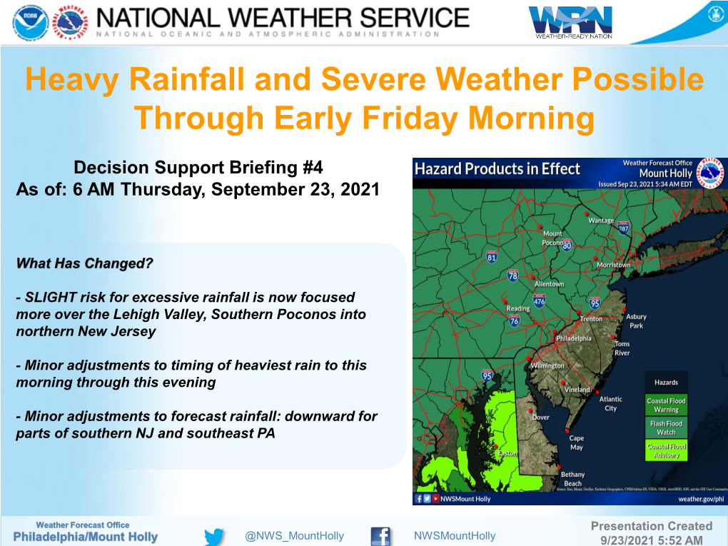 Remnants of Hurricane Ida to Affect Region Through Early Thursday