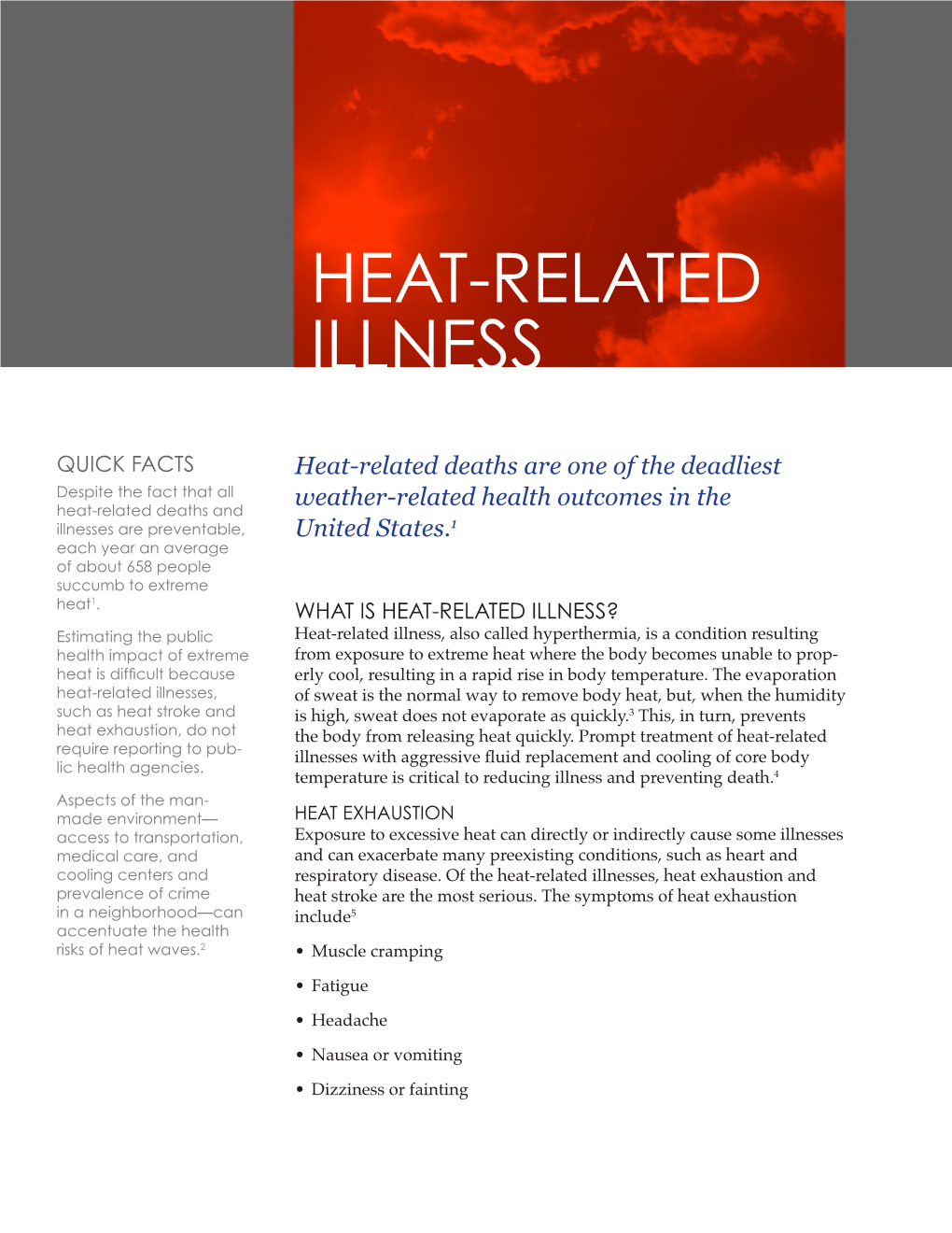 Picture of Americia Heat-Related Illness Fact Sheet