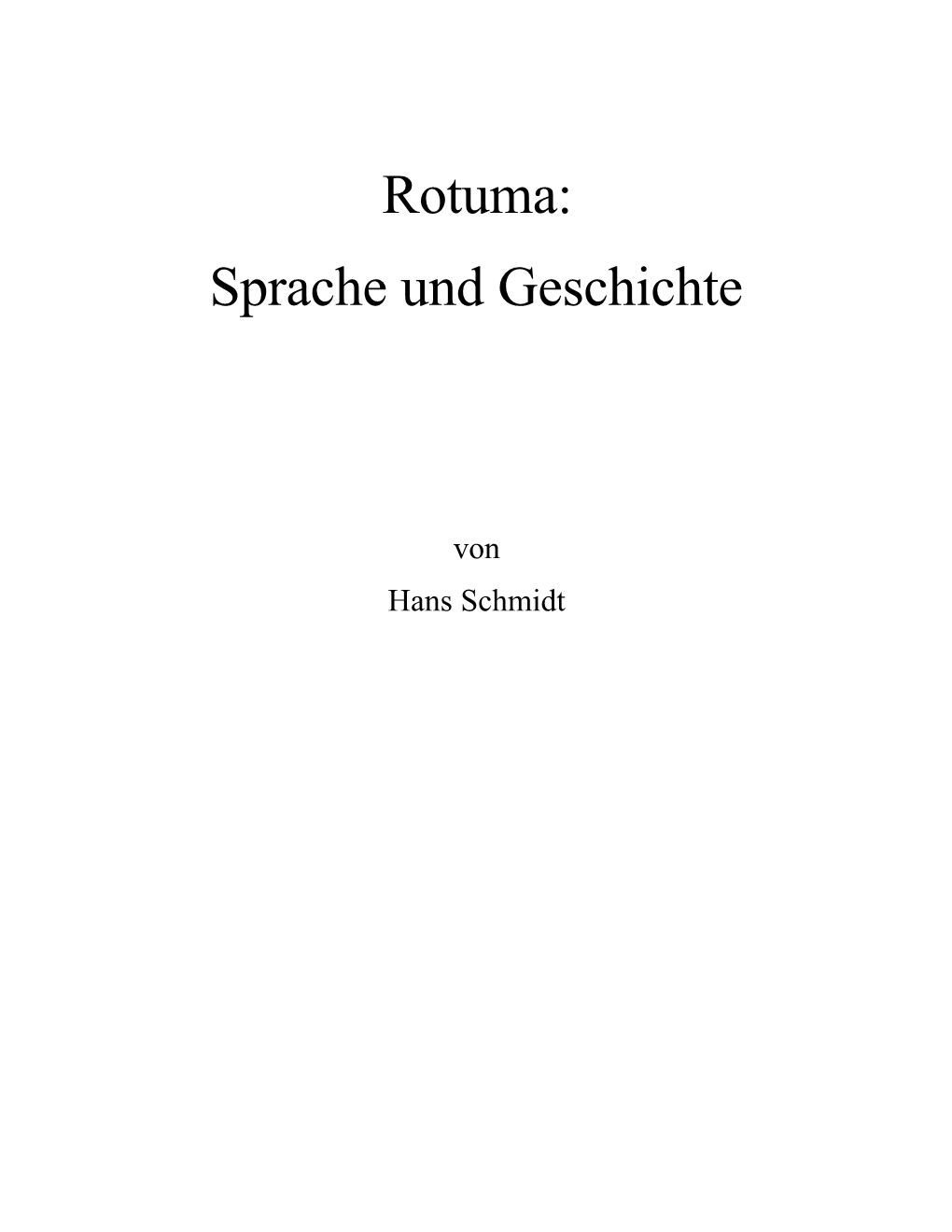 Rotuma: Sprache Und Geschichte