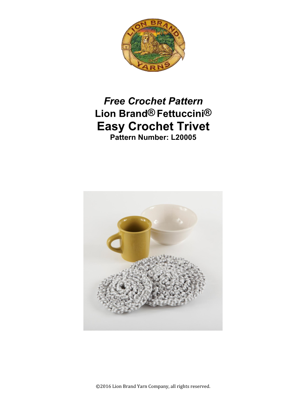 Easy Crochet Trivet Pattern Number: L20005