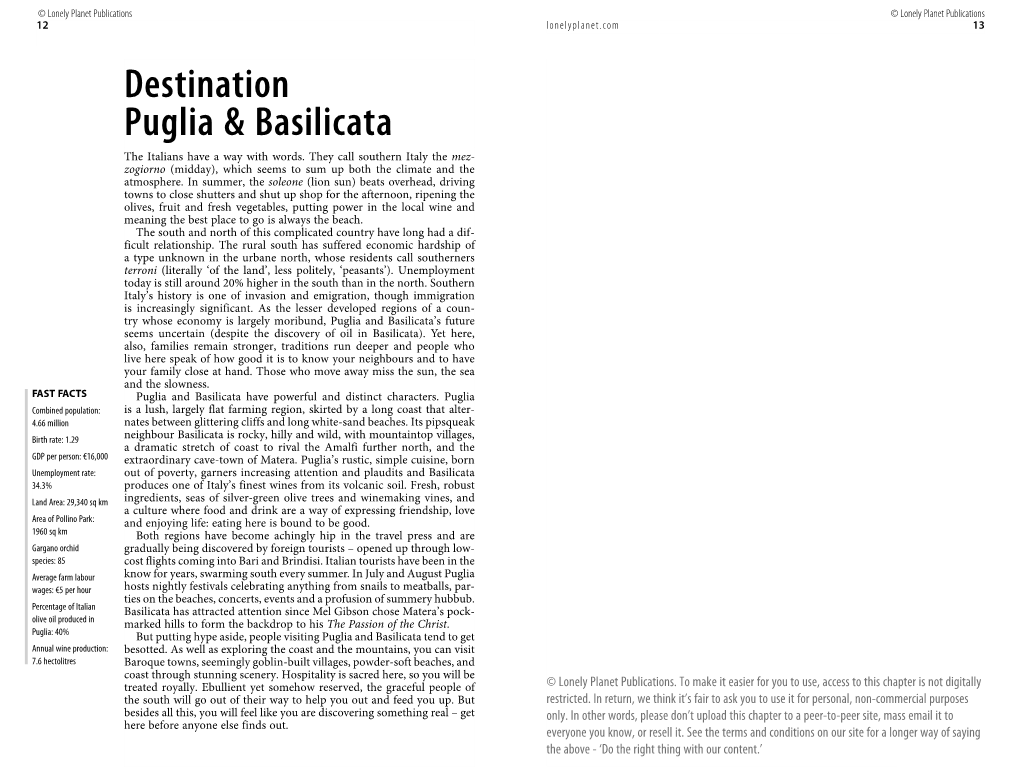 Destination Puglia & Basilicata