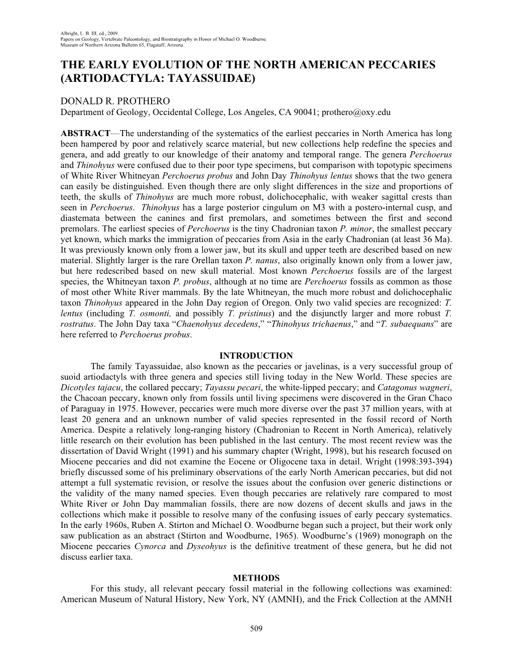 The Early Evolution of the North American Peccaries (Artiodactyla: Tayassuidae)