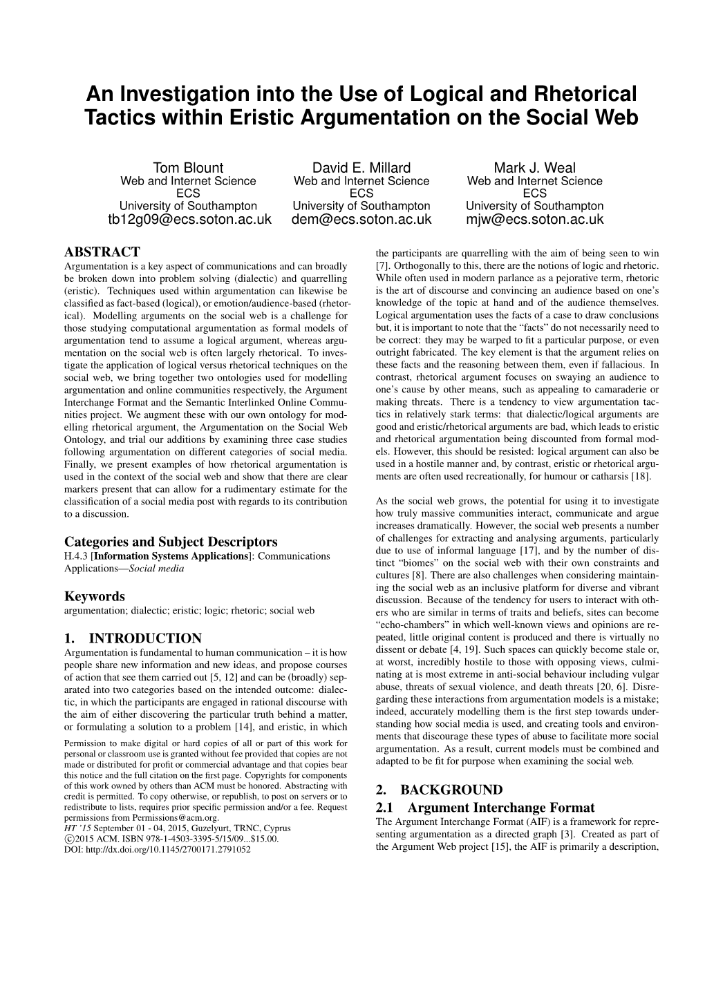 An Investigation Into the Use of Logical and Rhetorical Tactics Within Eristic Argumentation on the Social Web