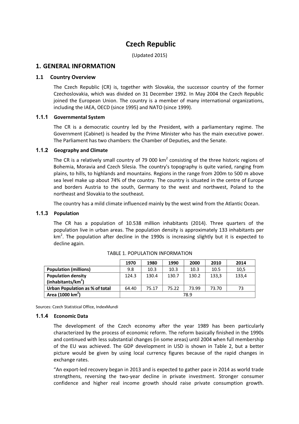 Czech Republic (Updated 2015) 1