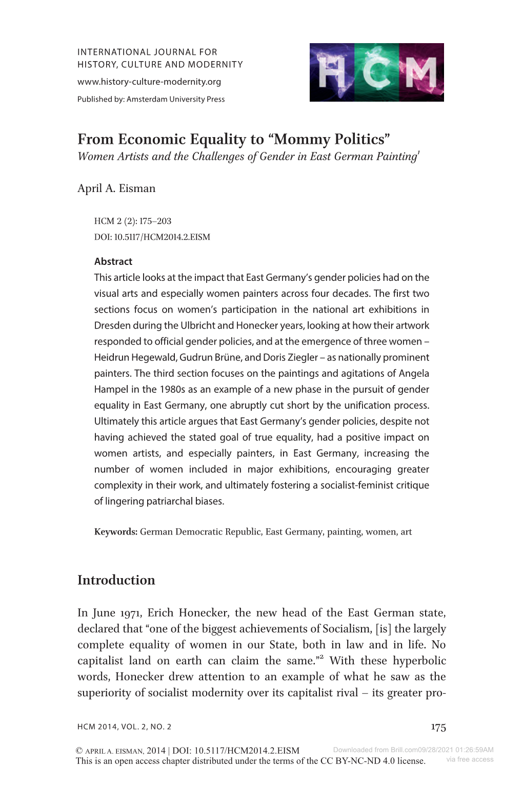 Downloaded from Brill.Com09/28/2021 01:26:59AM This Is an Open Access Chapter Distributed Under the Terms of the CC BY-NC-ND 4.0 License