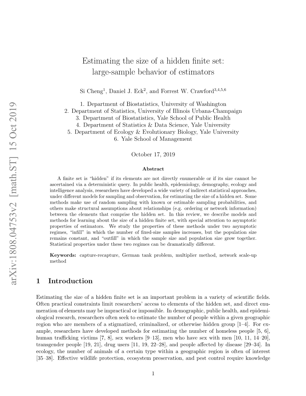 Estimating the Size of a Hidden Finite