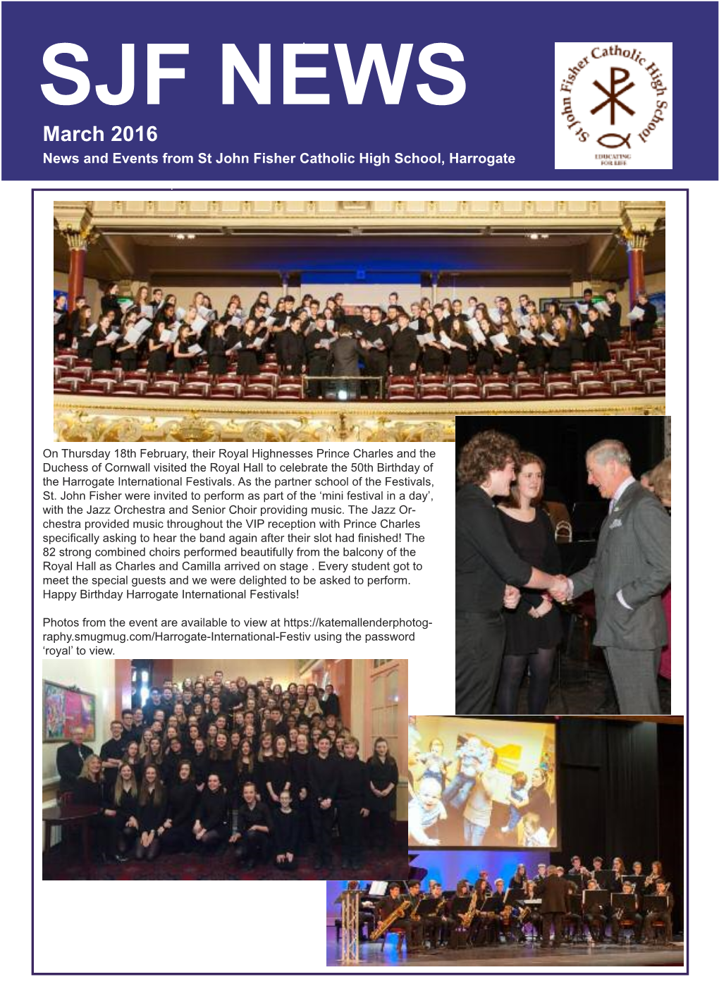 March 2016 News and Events from St John Fisher Catholic High School, Harrogate